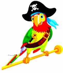 pirate parrot posing happily