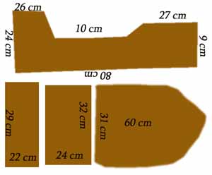 measurements for cardboard pirate ship